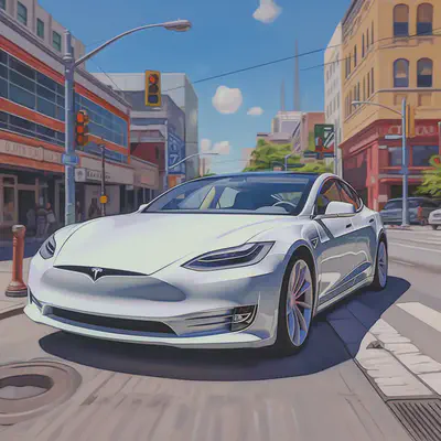 white Tesla