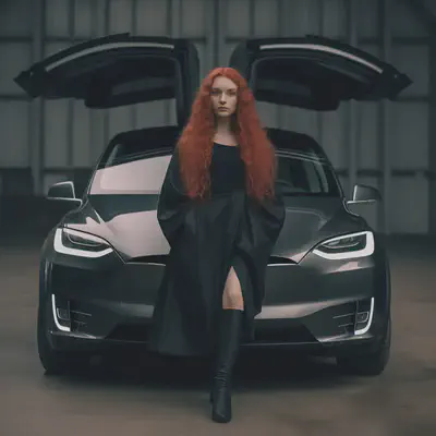 Tesla and redhead girl